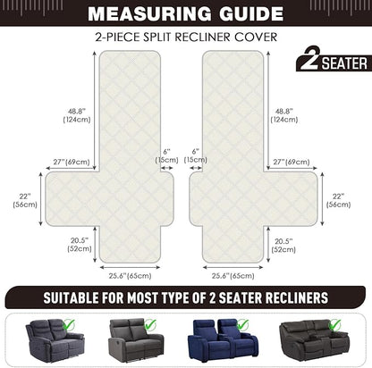 TAOCOCO 100% Waterproof Loveseat Recliner Cover, Non Slip Split Loveseat Covers - Image 5