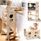 Woodure 3-in-1 Toddler Kitchen Step Stool, Foldable Learning Standing Tower by CraftingNatureandComforts