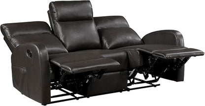 Lexicon Manual Reclining Sofa, Faux Leather Recliner Sofa, Wall Hugger - Image 10