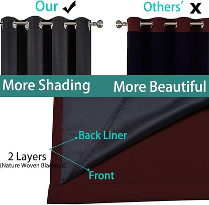 Yakamok Burgundy Red Blackout Curtains 54 Inches Long - Image 5