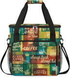 Rainbow Coffee Coffee Maker Carring Bag Coffee Typographic Travel Carrying Storage Tote Bag Compatible with Keurig K-Mini or K-Mini Plus Portable Single Serve Coffee Brewer Case with Pockets for K-cup Pods