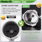 51mm Portafilter for CASABREWS 3700/CM5418, Dual Spout Espresso Handle with Siam Rosewood Grip & 304 Stainless Steel Basket