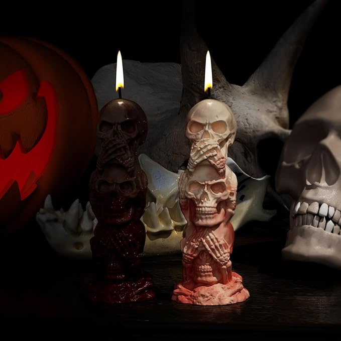 Tower Skull Candle Mold - Skull Resin Casting Mold for Candle Making & Home Decor