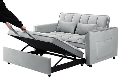 3-in-1 Convertible Sleeper Sofa Bed, 55 inch Small Couch - Image 6