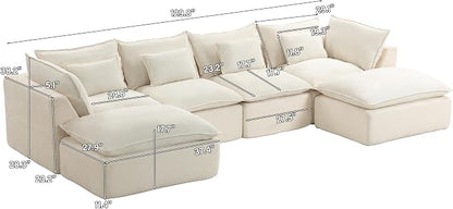 Boneless Couch Sectional Cloud Couch 130'' Oversized Modular Sectional Sofa - Image 2