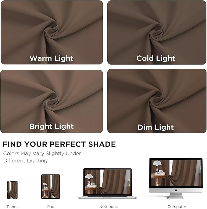 Joydeco Blackout Curtains 108 Inches Long, Thermal Insulated Black Out Curtains - Image 6