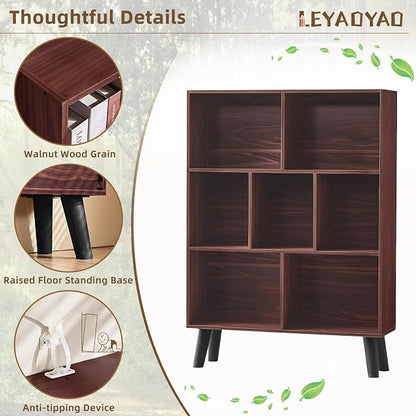 LEYAOYAO 7 Cube Bookshelf 3-Tier Bookcase - Image 5