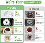 CAPMESSO Reusable K Cups for keurig: Refillable Stainless steel Coffee Pods for Keurig 1.0 Coffee Maker - Upgraded Dual-mesh Coffee Filters for Richer Coffee NO Grit, Eco-Friendly (2 Pack & 3 Rings)