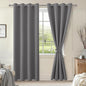 Blackout Curtains for Bedroom 52 x 84 Inch Long Light Grey 2 Panels | Thermal by Hiasan