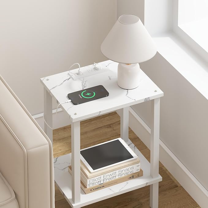 TUTOTAK End Table with Charging Station, Small Side Table with Outlets - Image 8