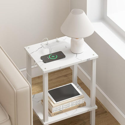 TUTOTAK End Table with Charging Station, Small Side Table with Outlets - Image 8