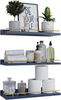 WOPITUES Floating Shelves with Gold Metal Guardrail, Shelves by WOPITUESOfficial