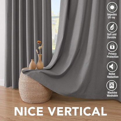 H.VERSAILTEX Linen Blackout Curtains 72 Inches Long 100% Absolutely Blackout - Image 7