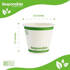 Certified Compostable 8 oz Paper Cups, Cold ＆ Hot Coffee Cups, Disposable Paper Cups, Extra Strength Disposable Cups, Made without PFAS (50 count)