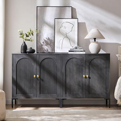 IFBUY Modern Sideboard Buffet Cabinet, 61.75" W Fluted Arched Buffet Cabinet - Image 8