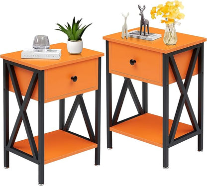 VECELO Nightstands Set of 2, Modern Bedside End Tables, Night Stands by VECELO