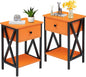 VECELO Nightstands Set of 2, Modern Bedside End Tables, Night Stands by VECELO