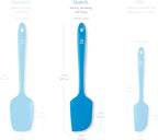 DI ORO Silicone Spatula - 600°F Heat-Resistant Rubber Kitchen Spatula for Baking, Scraping, & Mixing - BPA Free Nonstick Cookware Safe Flexible Utensil for Cooking - Seamless & Dishwasher Safe (Blue)