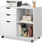 DEVAISE 3-Drawer Wood File Cabinet, Mobile Lateral Filing Cabinet, Printer Stand by DEVAISE