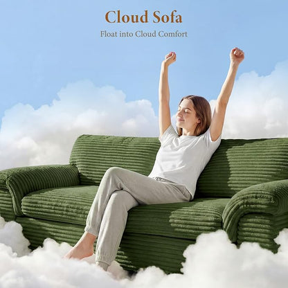 Vesgantti 118" Modular Sectional Couch, Comfy Corduroy Upholstered Cloud Couches - Image 3