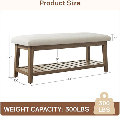 Zihanhome Entryway Bench, Chenille Upholstered Shoe Benches - Image 2