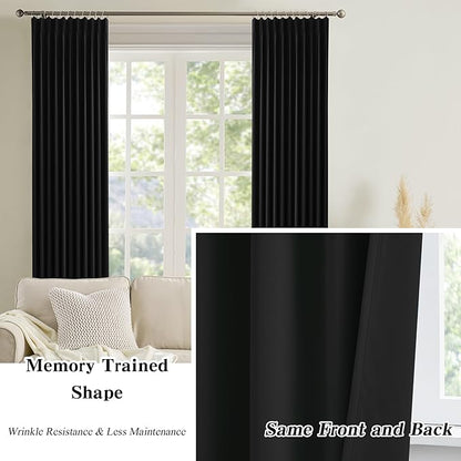 Short Pinch Pleated Blackout Curtains 72 Inch Long 2 Panels - Image 6