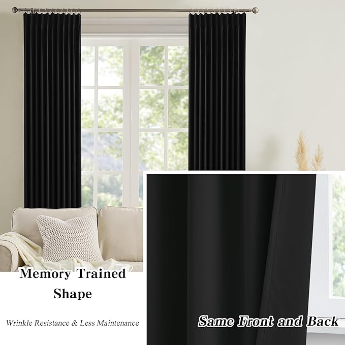 Pinch Pleated Blackout Curtains 84 Inch Long 2 Panels - Image 6