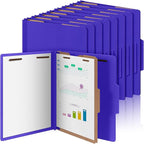 24 Pcs Classification Folders Letter Size, Back to School Supply for Teacher, Student, 1 Divider Pressboard File Folder Bulk with 2 Fasteners, 3.5 Inch Expanding File Organizer (Purple)