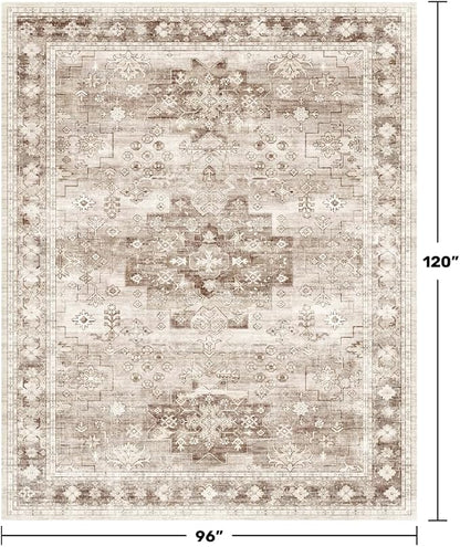 Washable Farmhouse Living Room Rug, 8x10 Area Rugs - Image 2