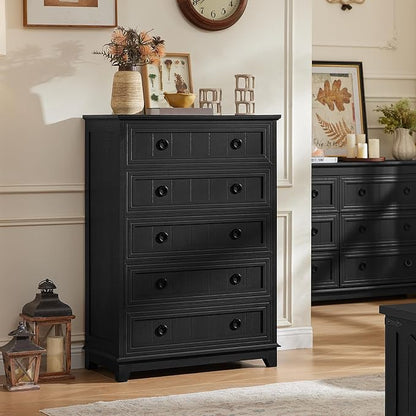 Joaxswe Farmhouse 5 Drawer Dresser - Image 3