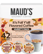 Maud's Fall Flavored Coffee Pods Variety Pack, 42ct, 6 Assorted Flavors, Medium Roast Coffee in Recyclable Single Serve Pods – 100% Arabica Beans, Compatible with Keurig K Cups Maker