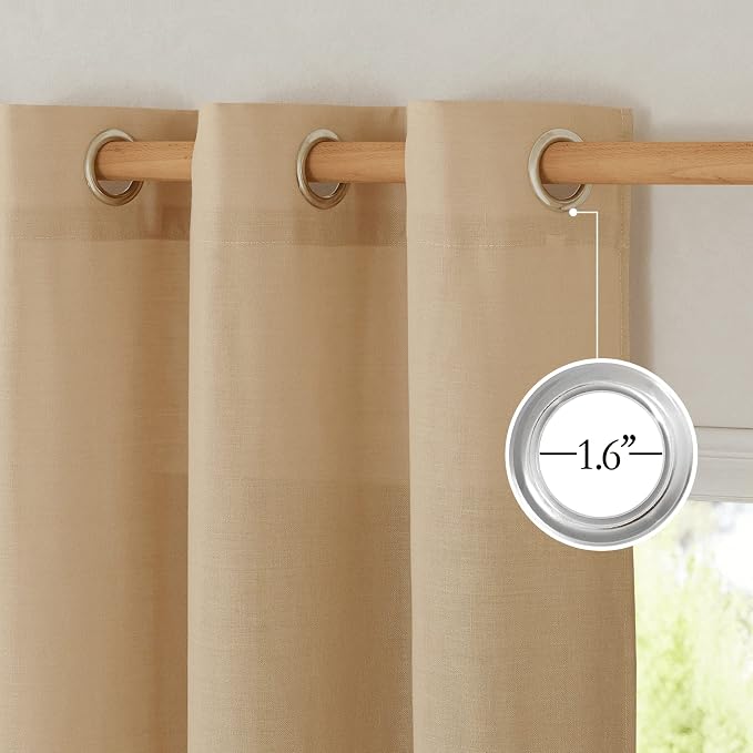 NICETOWN Rustic Linen 102 inch Long Curtains - Image 2