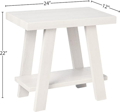 Roundhill Furniture Athens Contemporary Wood Shelf Side Table - Image 3