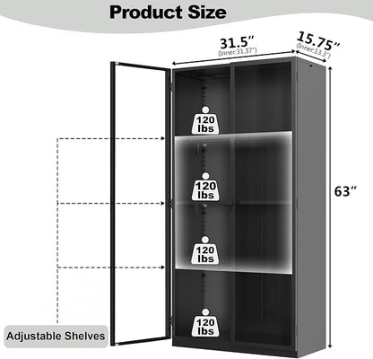 Kelueo 63" H Display Cabinet - Image 2