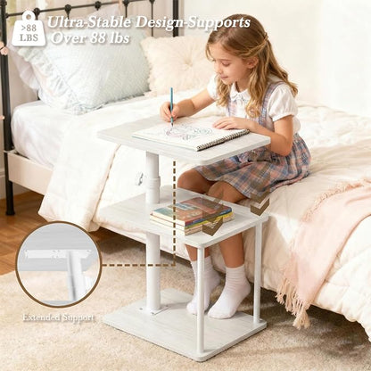 Faesun 360° Swivel Side Table for Height Adjustable, C Shaped End Table for - Image 3
