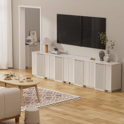 Brafab Buffet Cabinet, Wood Fluted Credenza - Image 7