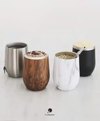 BALIBETOV 5 pcs large Yerba Mate Cup and Bombilla Kit, Includes one 12 oz Yerba Mate Gourd with Lid, Two Bombillas Mate Straw and one cleaning brush | Stainless steel | Double Walled