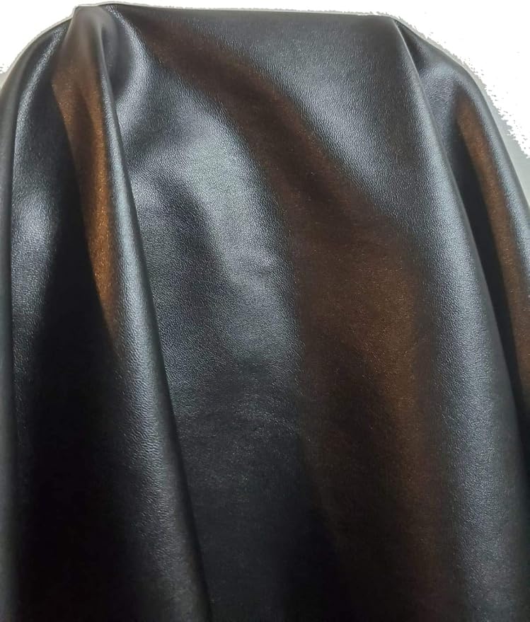 NAT Leathers™ | Black Think Stretch Garment Super Soft Faux Vegan Leather PU | - Image 3