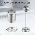 House Again 2 Pack 2 IN 1 Tea Infuser for Loose Tea, Ultra Fine Mesh Tea Ball Strainer with Spoon, Updated 304 Stainless Steel, Loose leaf Tea Steeper, Perfect for Loose Tea, Herbal Tea, Teabag