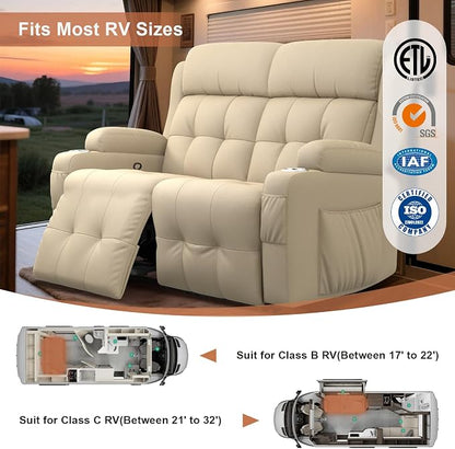 Home Theater Seating Loveseat Recliner Sofa, Wall-Hugger Reclining Couch - Image 4