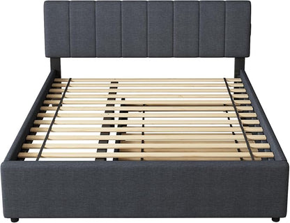 Queen Size Upholstered Platform Bed - Image 5