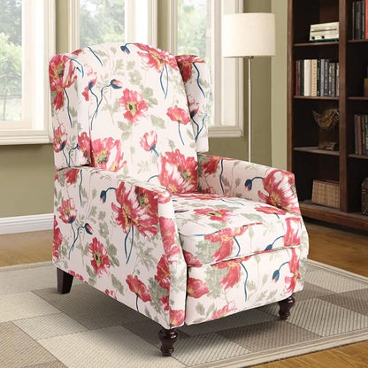 Upholstered Wingback Recliner Chair, Traditional Push Back Recliner Chair - Image 9