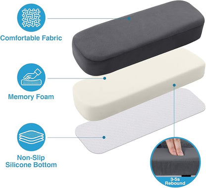 Smiry Ergonomic Office Chair Armrest Pads, Memory Foam Arm Rest Covers - Image 2