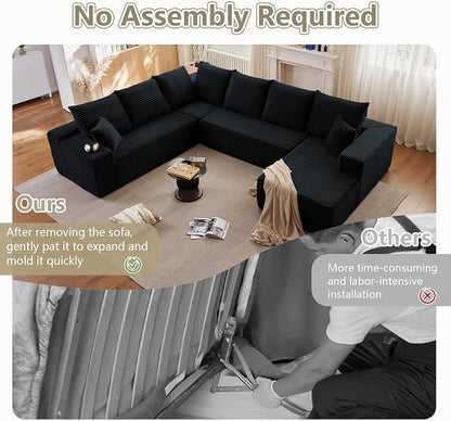 Cloud Sectional Couch with L-Shape Chaise, Modern Modular Comfy Sofa with Deep - Image 4