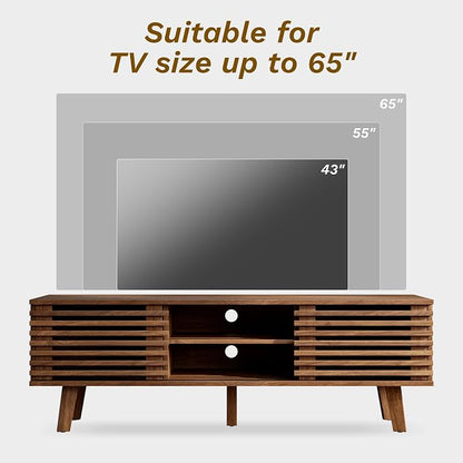 Furniway Living Room Table Sets of 2, Mid Century Coffee Table and TV Stand - Image 6