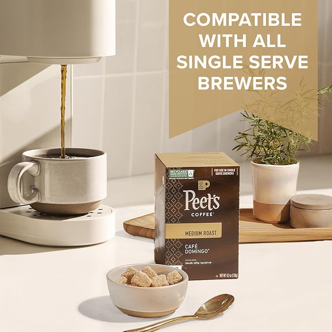 Peet's Coffee, Dark Roast Single Serve Coffee Pods - French Roast 88 Count (4 Boxes of 22 Pods)
