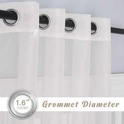 NICETOWN Voile Sheer Curtains for Bedroom Windows, Grommet Top Elegant - Image 2