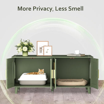 Homhedy Boho Cat Litter Box Enclosure - Image 4