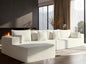 138" Cloud Sectional Couch, Comfort L Shaped Boneless Couch by VYUXWO