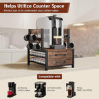 K Cup Holder Drawer - Coffee Pod Organizer for Counter, Sturdy k cups Storage Drawer with Mug Rack, Coffee Maker Stand, 70 Capacity Pods, Home Kitchen Counter Organizer, Rustic Brown